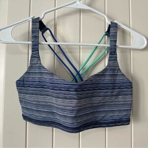 lululemon athletica Blue Striped Sports Bra
